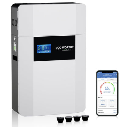 48V 100AH Wall - Mount Lithium Battery LiFePO4 | - 4℉ Charge Available | Bluetooth & WiFi | 10 Years Warranty - lithium battery - ECO - WORTHY