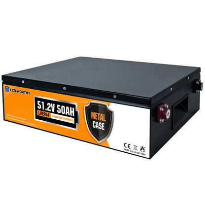 48V 50Ah Stackable Metal Case LiFePO4 Battery For Lawn Mower, Golf Cart, Solar Off - Grid - lithium battery - ECO - WORTHY