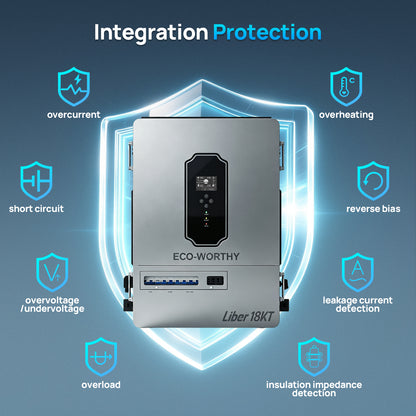 ECO-WORTHY Liber 18KT Off-grid Three-phase Inverter | 18KW 120/208Y Vac Output | 28.8KW PV Input | 360A Charge/Discharge Current