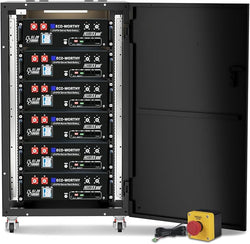 ECO-WORTHY Cubix100 48V 600AH (6Pack 48V 100AH) Lithium Lifepo4 Battery With RACK6 V3 Server Rack Battery Cabinet
