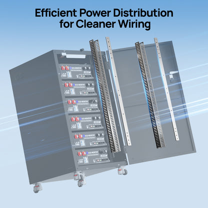 ECO-WORTHY RACK6 V3 Server Rack Battery Cabinet, Enclosed Energy Storage Rack with 600A Busbar, Lockable Door, Ventilated Design, Compatible with Most Rack Batteries & ESM-100