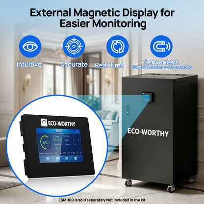 ECO-WORTHY RACK6 V3 Server Rack Battery Cabinet, Enclosed Energy Storage Rack with 600A Busbar, Lockable Door, Ventilated Design, Compatible with Most Rack Batteries & ESM-100