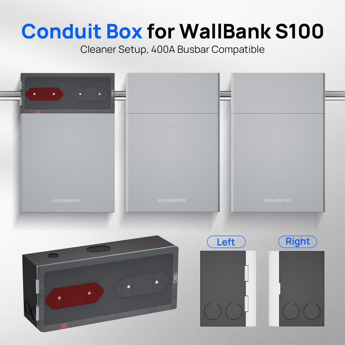 ECO-WORTHY WALLBANK S100 48V 100AH Wall-Mount Lithium Battery| Bluetooth & WiFi | 10 Years Warranty - lithium battery - ECO-WORTHY