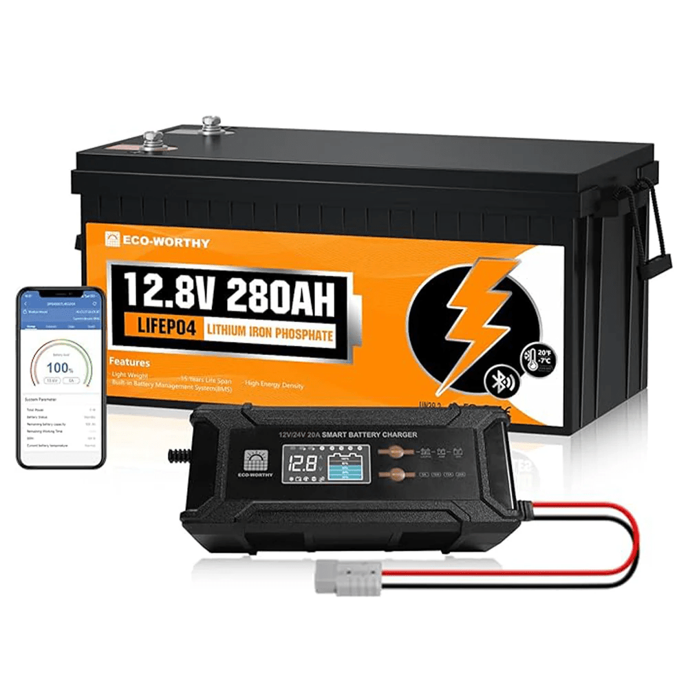 B2B - LiFePO4 12V 280Ah Lithium Iron Phosphate Battery With Bluetooth - lithium battery - ECO - WORTHY