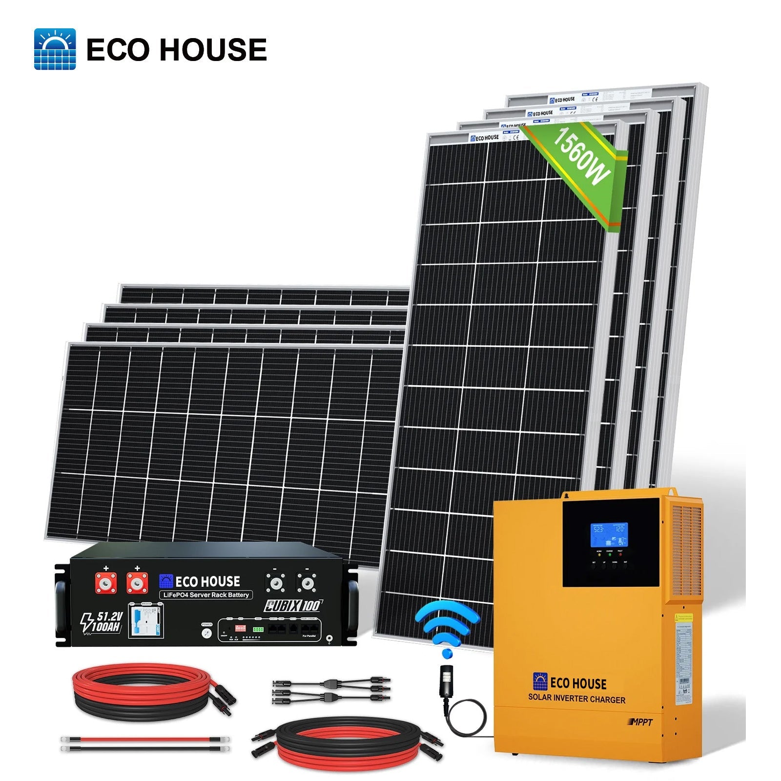 ECO HOUSE 1560W 48V (8x195W) Complete Off Grid Solar Kit - kits - ECO-WORTHY