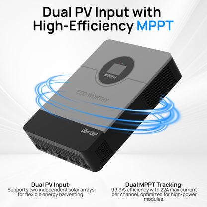 Eco-Worthy 10000W Solar Off-grid Split-phase AIO Inverter | 48Vdc to 120Vac/240Vac | 10000W@500V PV Input | UL 1741 - charge inverter - ECO-WORTHY