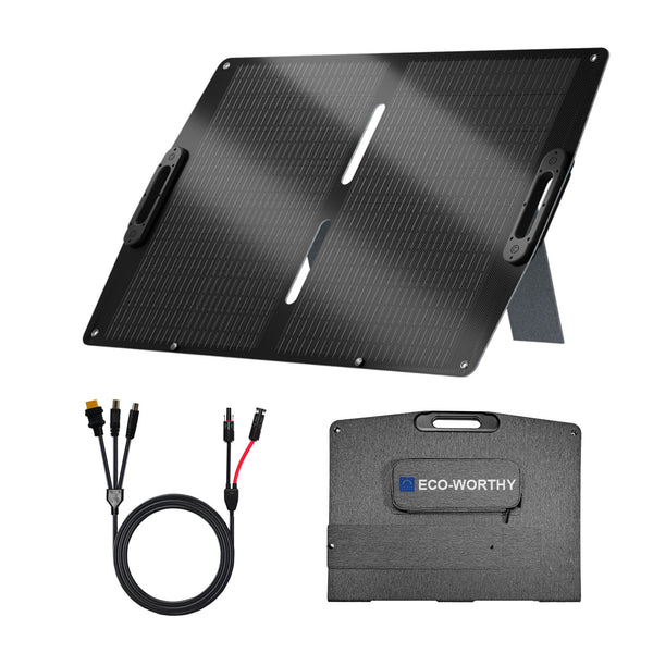 Unbranded 100W Portable Flexible Solar Panel – 12V Monocrystalline For RV, Camping, Boat, Rooftop