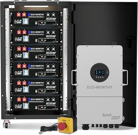 ECO-WORTHY 12kW 30kWh Hybrid Home Backup Power Storage System with 48V 100ah Battery and 12kW Hybrid Inverter - ECO-WORTHY