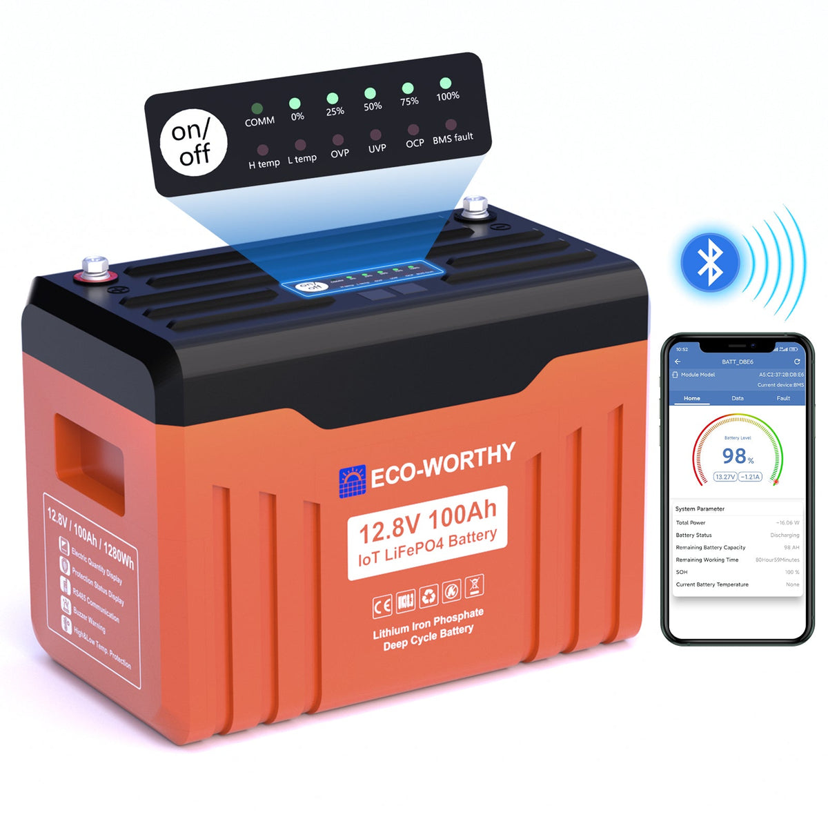 Weize 12V 100Ah LiFePO4 Lithium Battery with Self-Heating Function, Up to 8000 Cycles, Perfect Weize 12V 100Ah LiFePO4 Lithium Battery with Self-Heating Function, Up to 8000 Cycles, Perfect