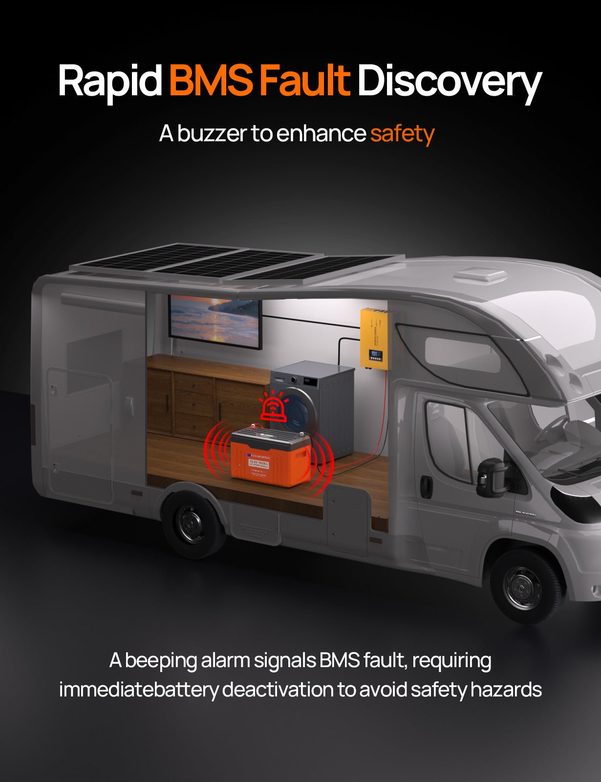 ECO - WORTHY 12V 100AH LiFePO4 Lithium Battery with SOC Display, Upgrade 2.0 with built - in Bluetooth, 100A BMS with Low - Temp Protection - lithium battery - ECO - WORTHY