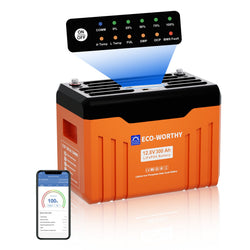 Eco-Worthy 12V 300AH Lifepo4 Lithium Battery | Bluetooth with SOC LED | Low Temp Protection