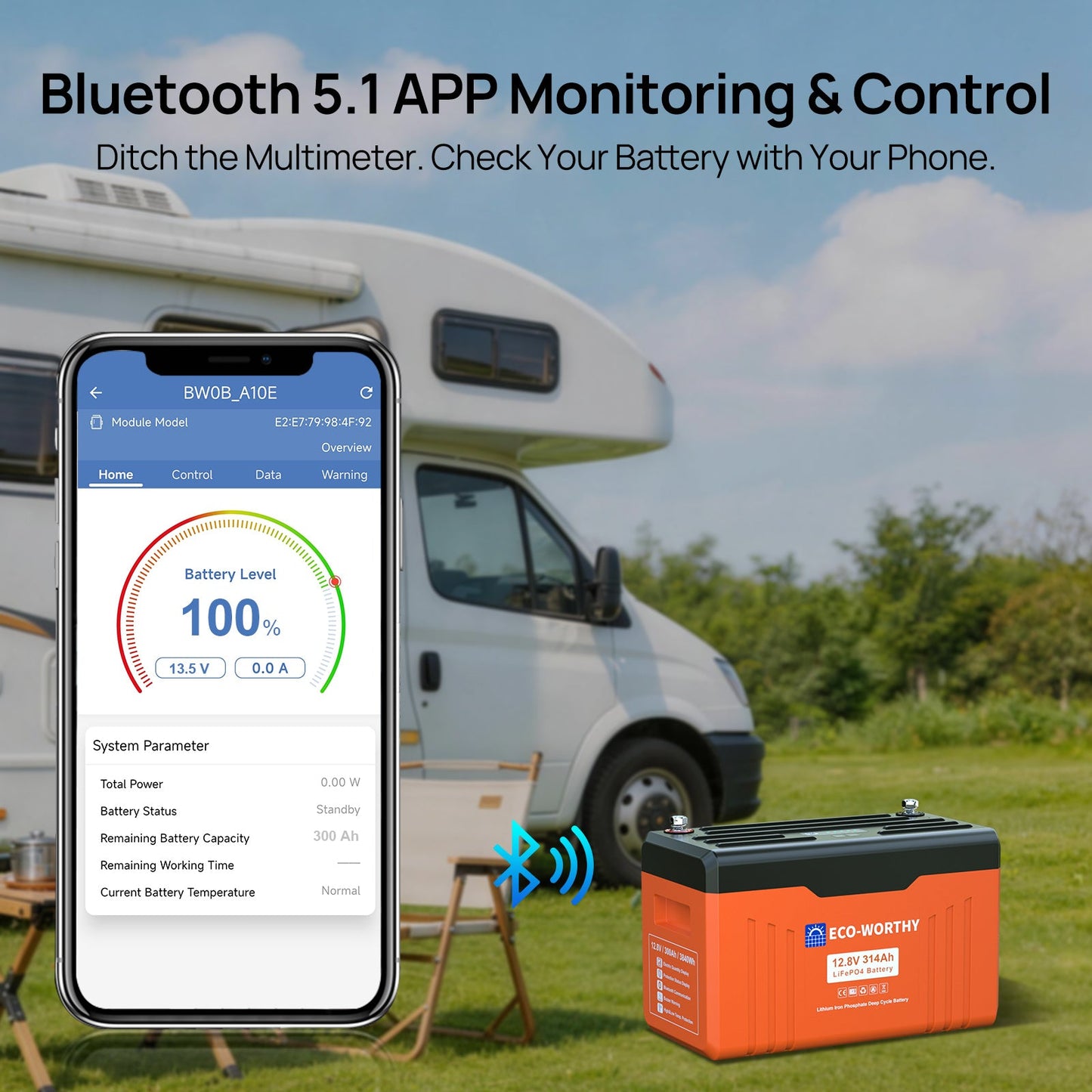 ECO - WORTHY 12V 314Ah LiFePO4 Lithium Battery Bluetooth Version 2 - lithium battery - ECO - WORTHY