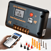 Eco-worthy 12V/24V 30A PWM LCD Display Solar Charge Controller Regulator with Bluetooth