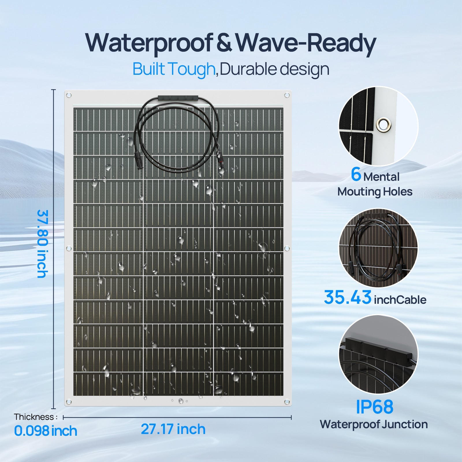 ECO-WORTHY 130 Watt 18BB Flexible Solar Panels - Solar panel - ECO-WORTHY