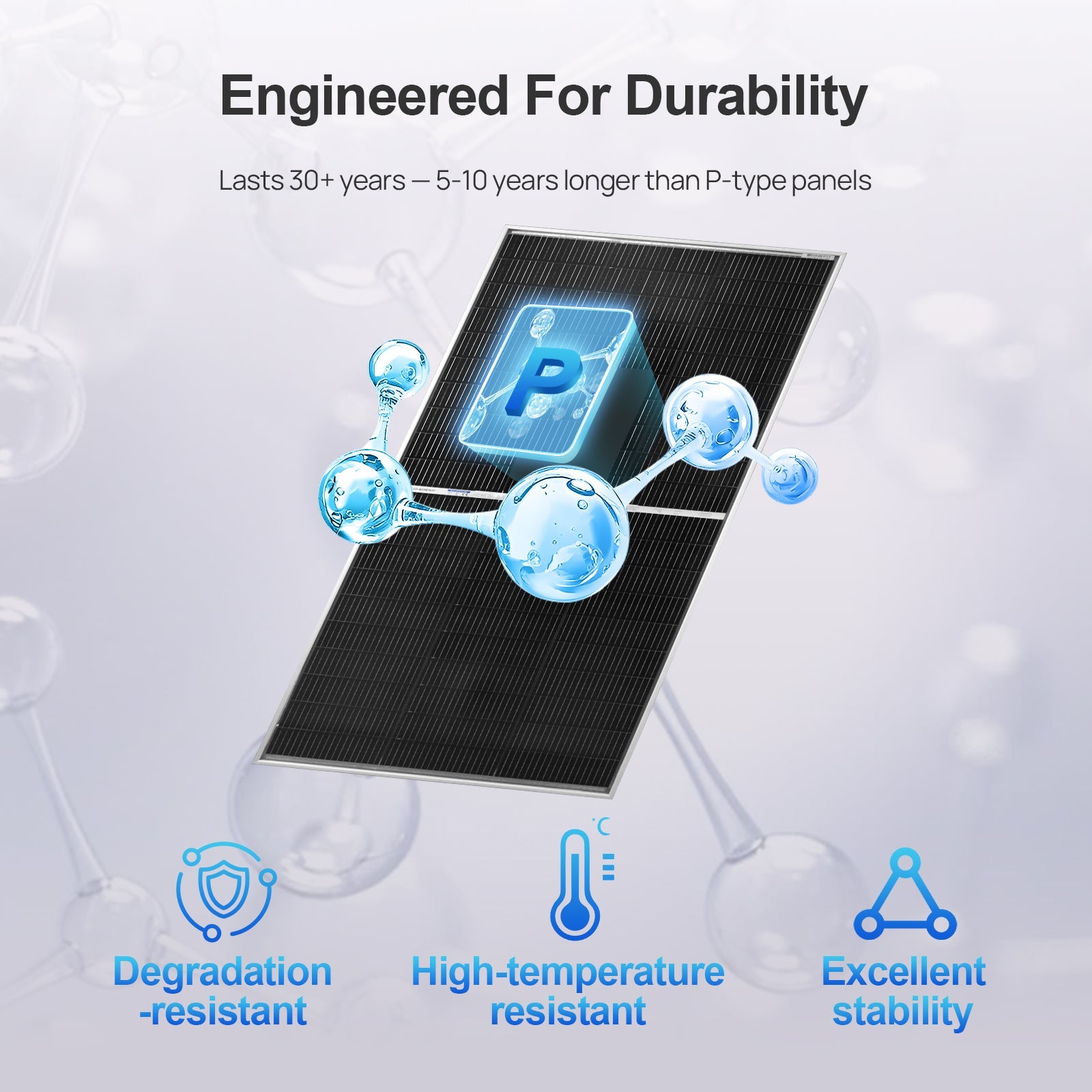 ECO - WORTHY 195W N - Type 18BB Bifacial Solar Panel with 25% High Conversion Efficiency, Ideal for RV, Boat, Roof, Farm,Home & Off - Grid Applications - Solar panel - ECO - WORTHY