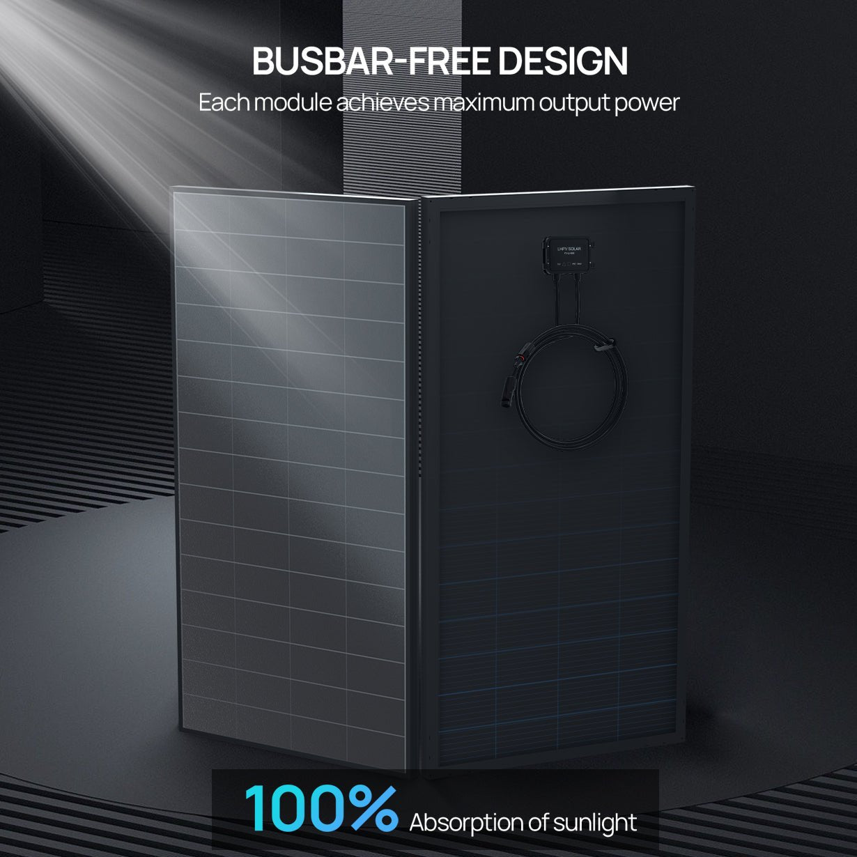 ECO - WORTHY 200 Watt Solar Panel,25.2% High - Efficiency Solar Cell,Without Metal line on The Front Max Output Power,IP68 Rate,for Home Roof Camp RV Boat - Solar panel - ECO - WORTHY