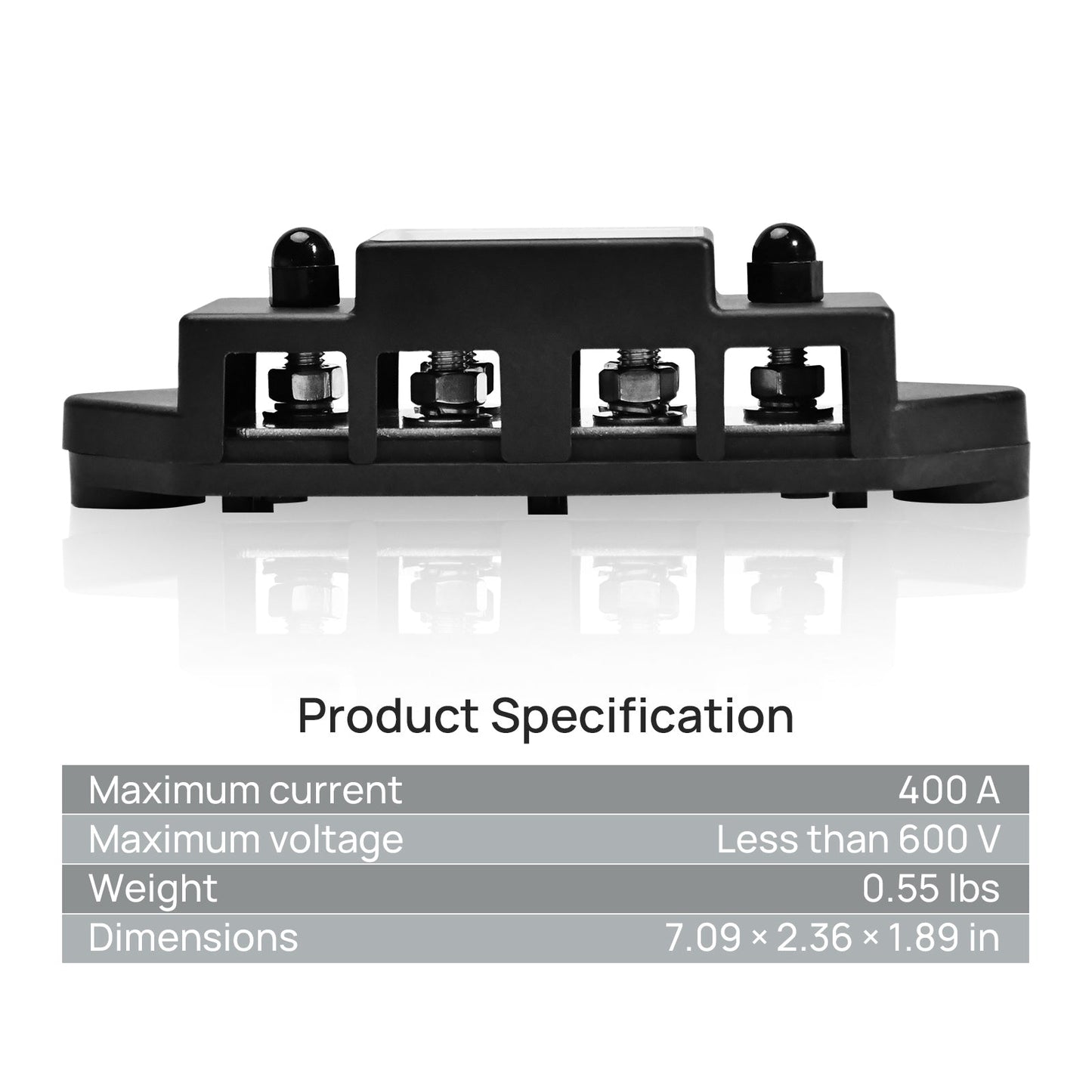 ECO - WORTHY 400A Busbar with 6×M8 Studs, One Set of Two for Parallel Batteries - battery accessories - ECO - WORTHY