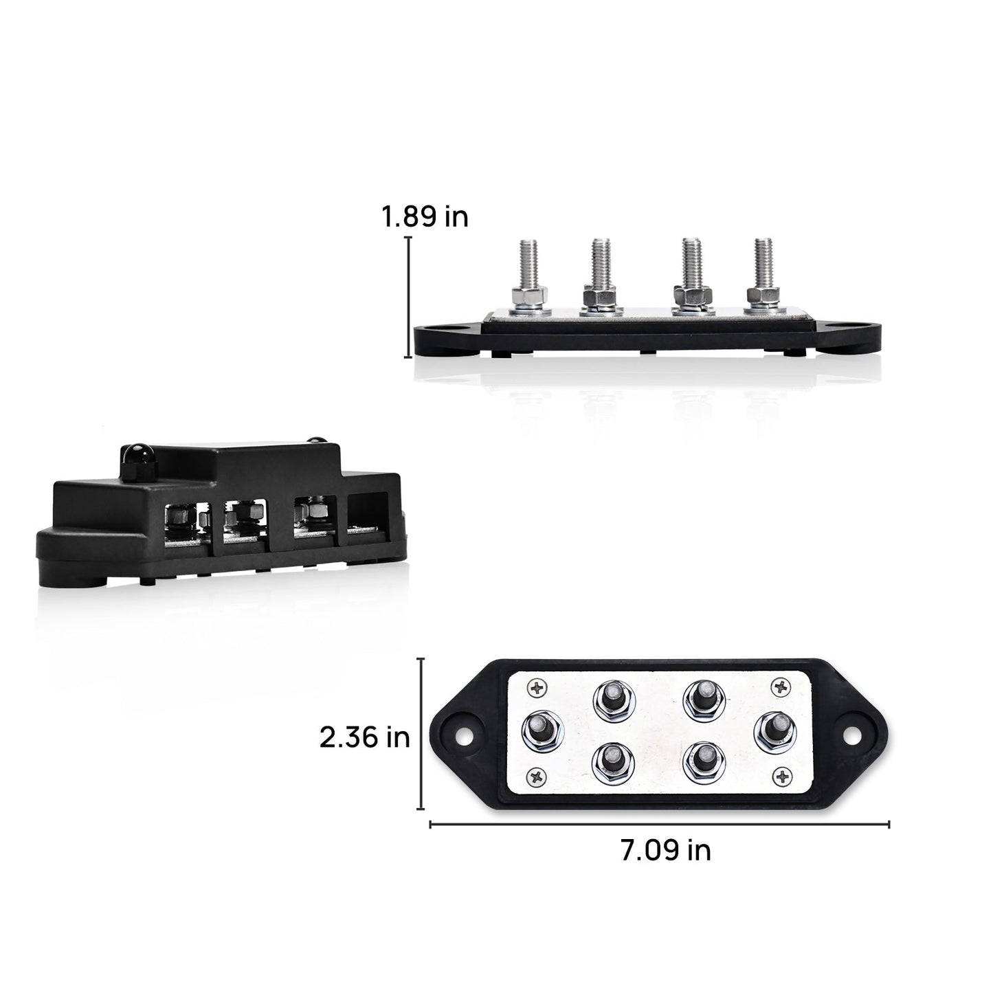 ECO - WORTHY 400A Busbar with 6×M8 Studs, One Set of Two for Parallel Batteries - battery accessories - ECO - WORTHY