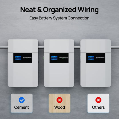 ECO - WORTHY 48V 100AH Wall - Mount Battery | Bluetooth & WiFi | Low - Temp Ready | 10 Years Warranty - lithium battery - ECO - WORTHY