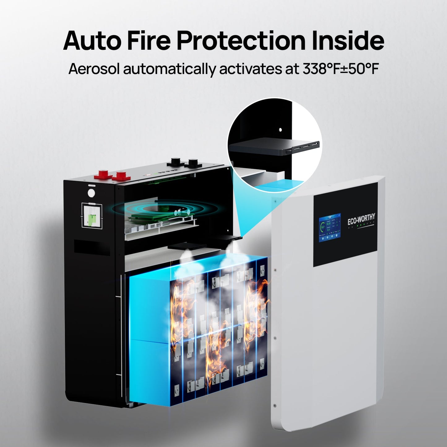 ECO - WORTHY 48V 100AH Wall - Mount Battery | Bluetooth & WiFi | Low - Temp Ready | 10 Years Warranty - lithium battery - ECO - WORTHY