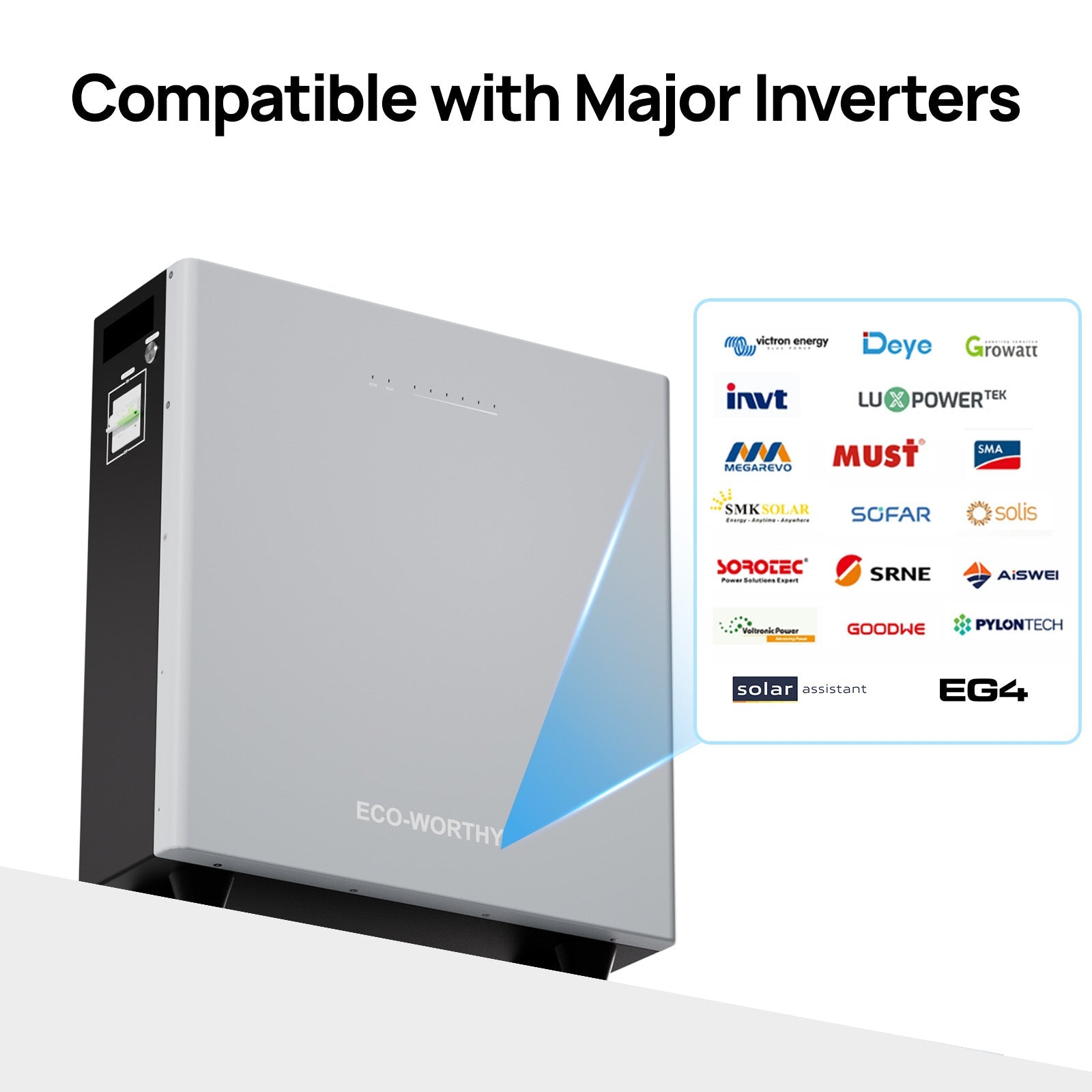ECO-WORTHY 48V 100AH Wall-Mount Battery | Bluetooth & WiFi | Low - Temp Ready | 10 Years Warranty-lithium battery-ECO-WORTHY