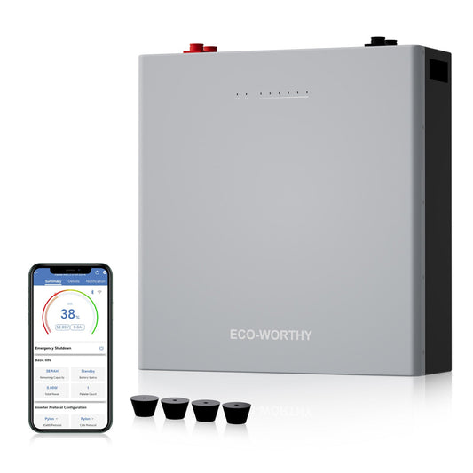 ECO-WORTHY 48V 100AH Wall-Mount Battery | Bluetooth & WiFi | Low - Temp Ready | 10 Years Warranty-lithium battery-ECO-WORTHY