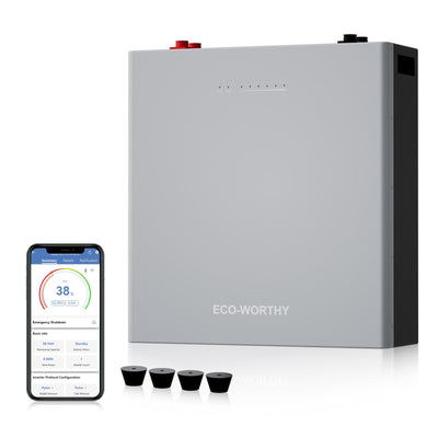 ECO-WORTHY 48V 100AH Wall-Mount Battery | Bluetooth & WiFi | Low - Temp Ready | 10 Years Warranty-lithium battery-ECO-WORTHY