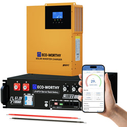Off Grid Home Power Bundle | 5kW Inverter with 48V 100AH Server Rack B ...