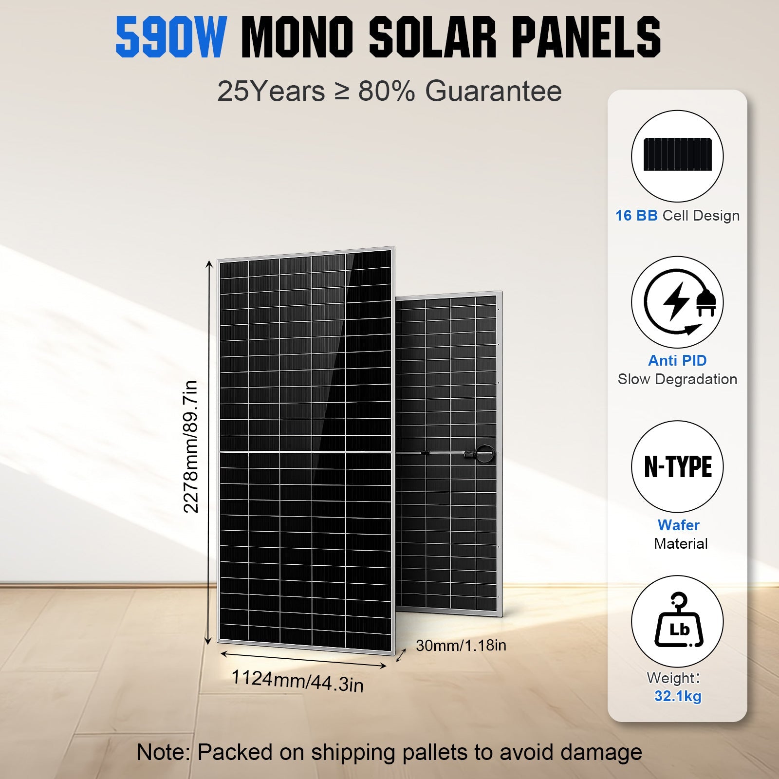 ECO - WORTHY 590W Bifacial N - Type Solar Panels - Solar panel - ECO - WORTHY