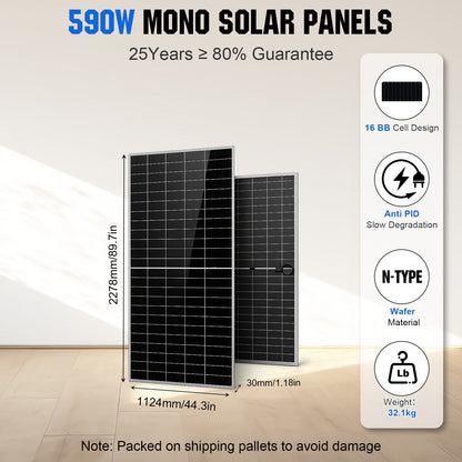 ECO - WORTHY 590W Bifacial N - Type Solar Panels - Solar panel - ECO - WORTHY
