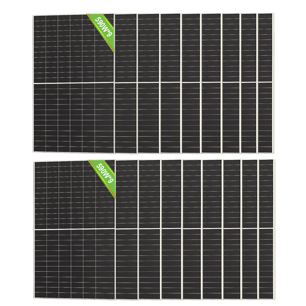 Eco - Worthy 590W Solar Panels N - Type Bifacial Half - cut Solar Panel Monocrystalline 23.23% High Conversion Efficiency for Homes Roof Top RV Boat - Solar panel - ECO - WORTHY