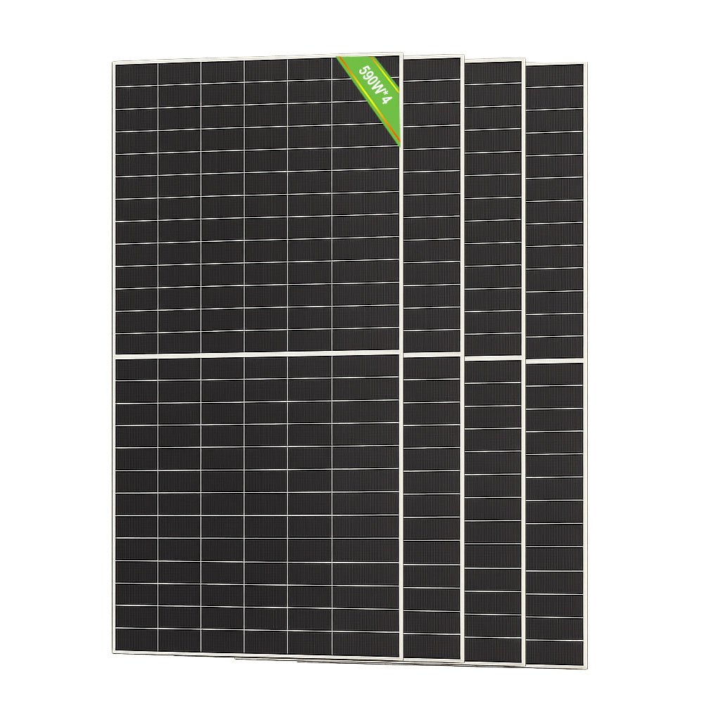 Eco - Worthy 590W Solar Panels N - Type Bifacial Half - cut Solar Panel Monocrystalline 23.23% High Conversion Efficiency for Homes Roof Top RV Boat - Solar panel - ECO - WORTHY