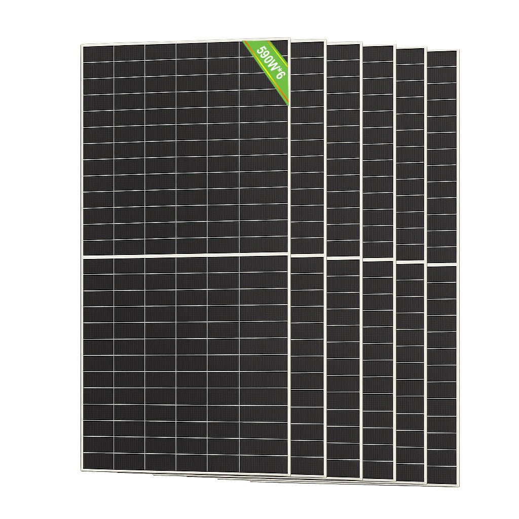 Eco - Worthy 590W Solar Panels N - Type Bifacial Half - cut Solar Panel Monocrystalline 23.23% High Conversion Efficiency for Homes Roof Top RV Boat - Solar panel - ECO - WORTHY