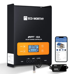 ECO-WORTHY 60A 12/24/36/48V MPPT OLED Display Solar Charge Controller Regulator