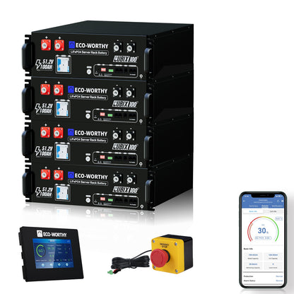 Eco - Worthy Cubix 100 | 48V 100Ah Server Rack Battery | Bluetooth & WiFi | 10 Years Warranty | UL1973 | UL9540A | CEC - lithium battery - ECO - WORTHY