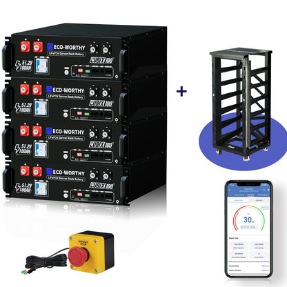 ECO - WORTHY Cubix 100 | 48V 100Ah Server Rack Battery | Bluetooth & WiFi | 10 Years Warranty | UL1973 | UL9540A | CEC - lithium battery - ECO - WORTHY