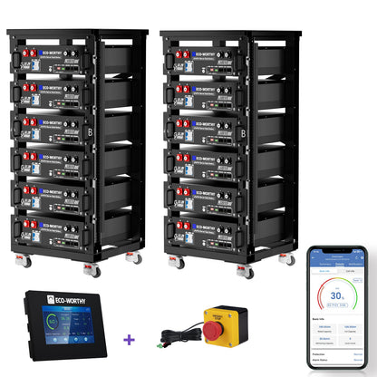 ECO - WORTHY Cubix 100 | 48V 100Ah Server Rack Battery | Bluetooth & WiFi | 10 Years Warranty | UL1973 | UL9540A | CEC - lithium battery - ECO - WORTHY