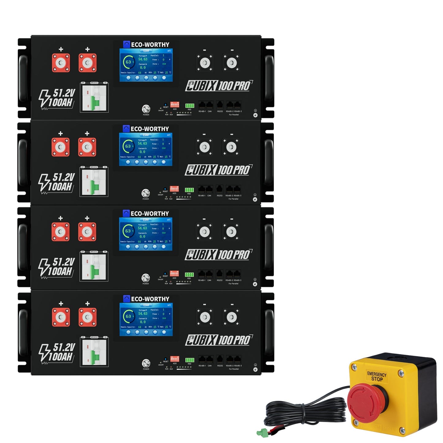 ECO - WORTHY Cubix 100 Pro | 48V 100AH Server Rack Battery | Bluetooth & WiFi | Low - Temp Ready | 10 Years Warranty - lithium battery - ECO - WORTHY