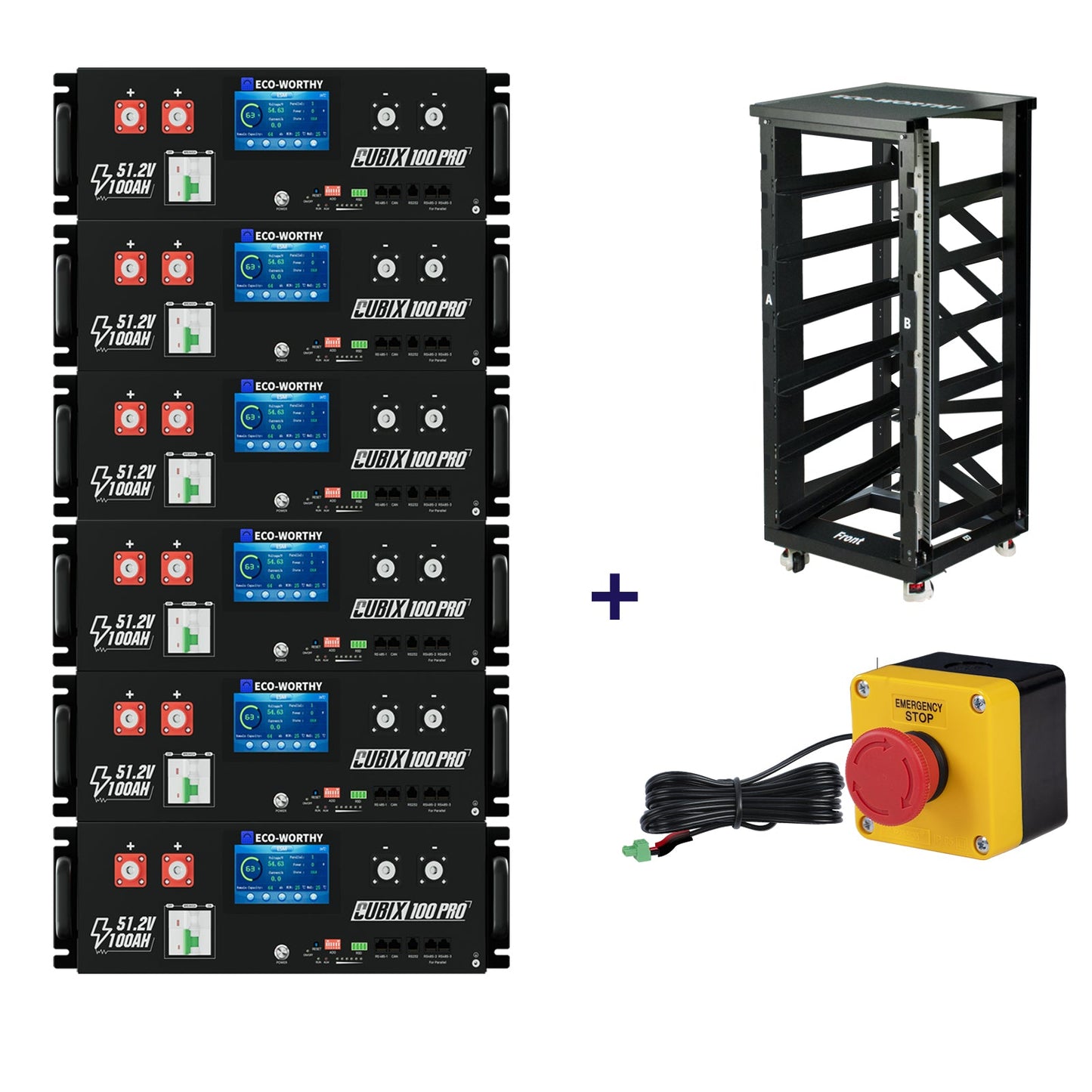 ECO - WORTHY Cubix 100 Pro | 48V 100AH Server Rack Battery | Bluetooth & WiFi | Low - Temp Ready | 10 Years Warranty - lithium battery - ECO - WORTHY
