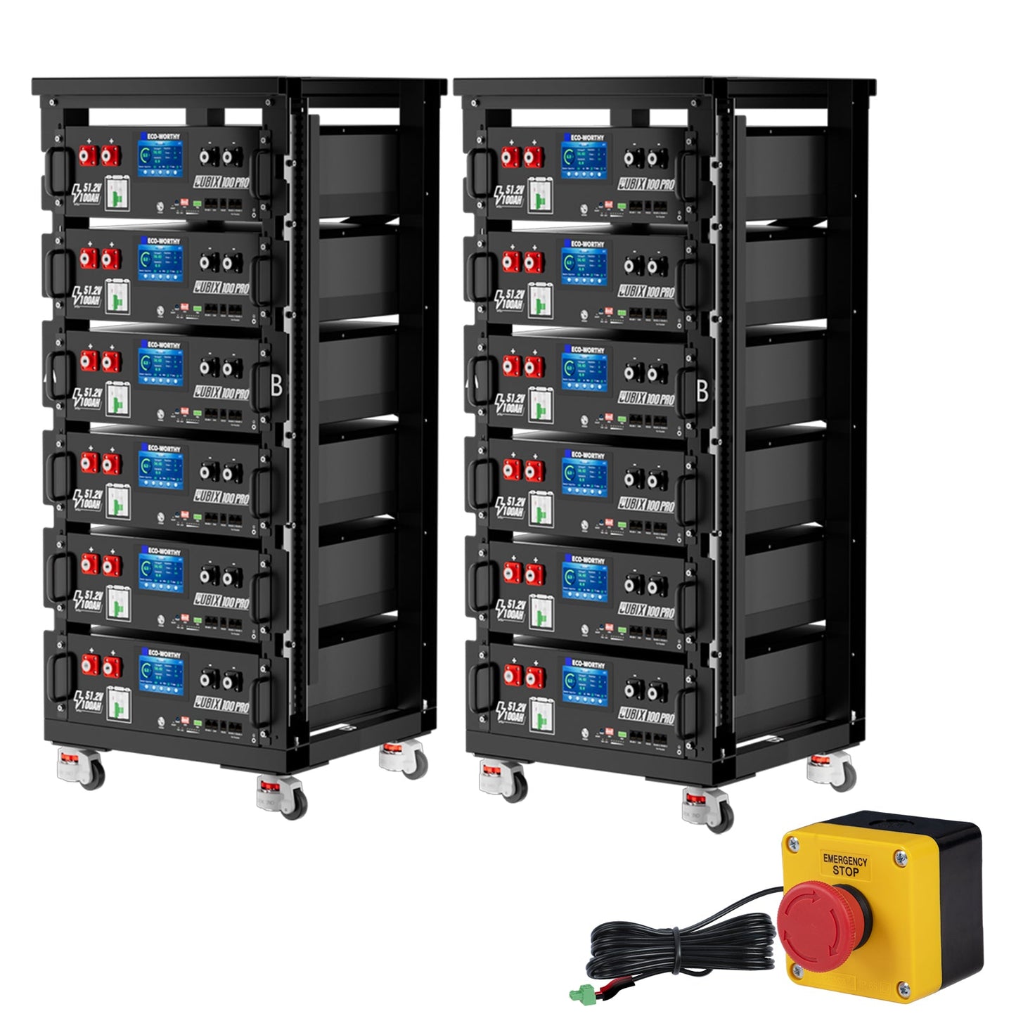 ECO - WORTHY Cubix 100 Pro | 48V 100AH Server Rack Battery | Bluetooth & WiFi | Low - Temp Ready | 10 Years Warranty - lithium battery - ECO - WORTHY