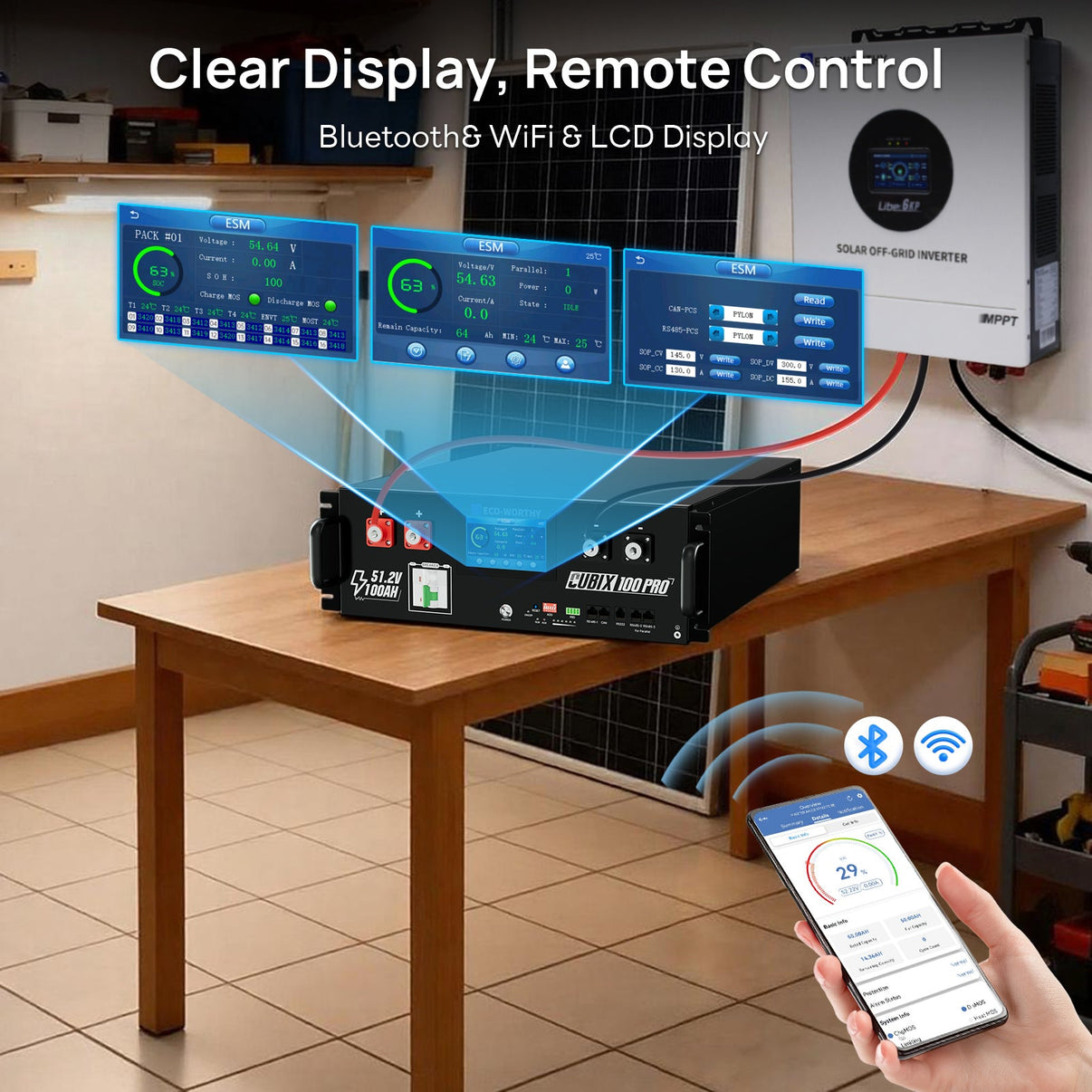 ECO-WORTHY Cubix 100 Pro | 48V 100AH Server Rack Battery | Bluetooth