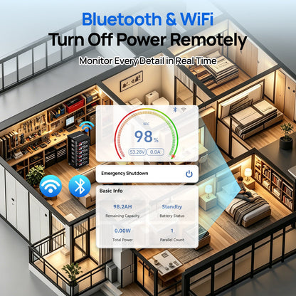 Eco - Worthy Cubix100 48V 100Ah Server Rack Battery | Bluetooth & WiFi | 10 Years Warranty | UL9540 | UL1973 | UL9540A | CEC Listed - lithium battery - ECO - WORTHY