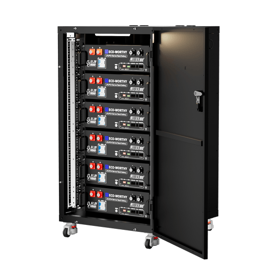 ECO-WORTHY Cubix100 48V 600AH (6Pack 48V 100AH) Lithium Lifepo4 Battery With RACK6 V3 Server Rack Battery Cabinet - lithium battery - ECO-WORTHY