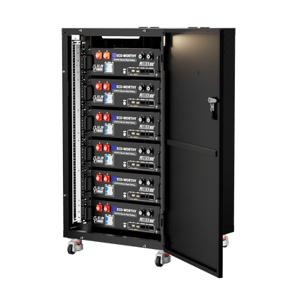 ECO-WORTHY Cubix100 48V 600AH (6Pack 48V 100AH) Lithium Lifepo4 Battery With RACK6 V3 Server Rack Battery Cabinet - lithium battery - ECO-WORTHY