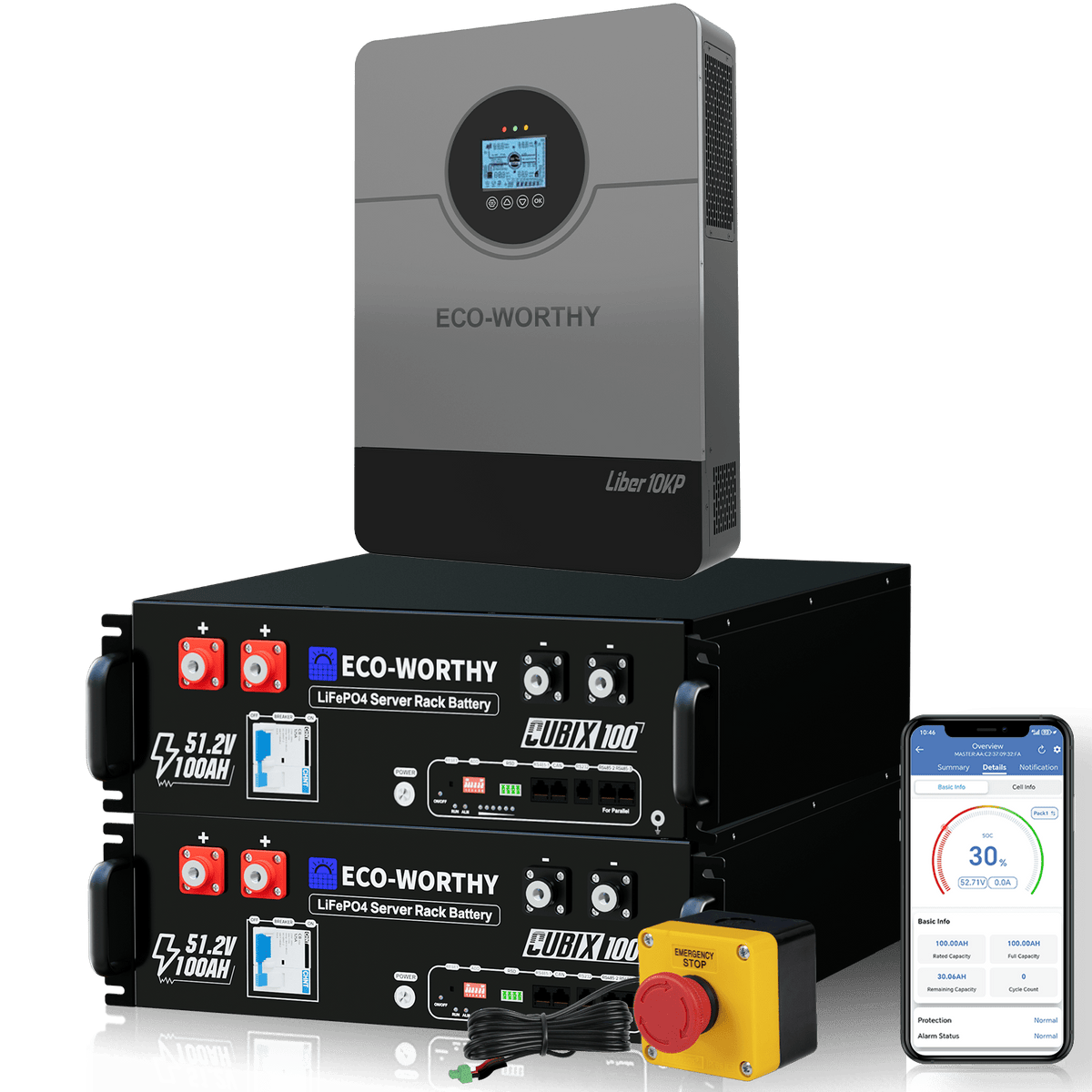 ECO-WORTHY Home Backup Power Bundle with 48V 100ah Battery and 10kW Inverter - ECO-WORTHY