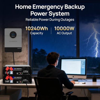 ECO-WORTHY Home Backup Power Bundle with 48V 100ah Battery and 10kW Inverter - ECO-WORTHY