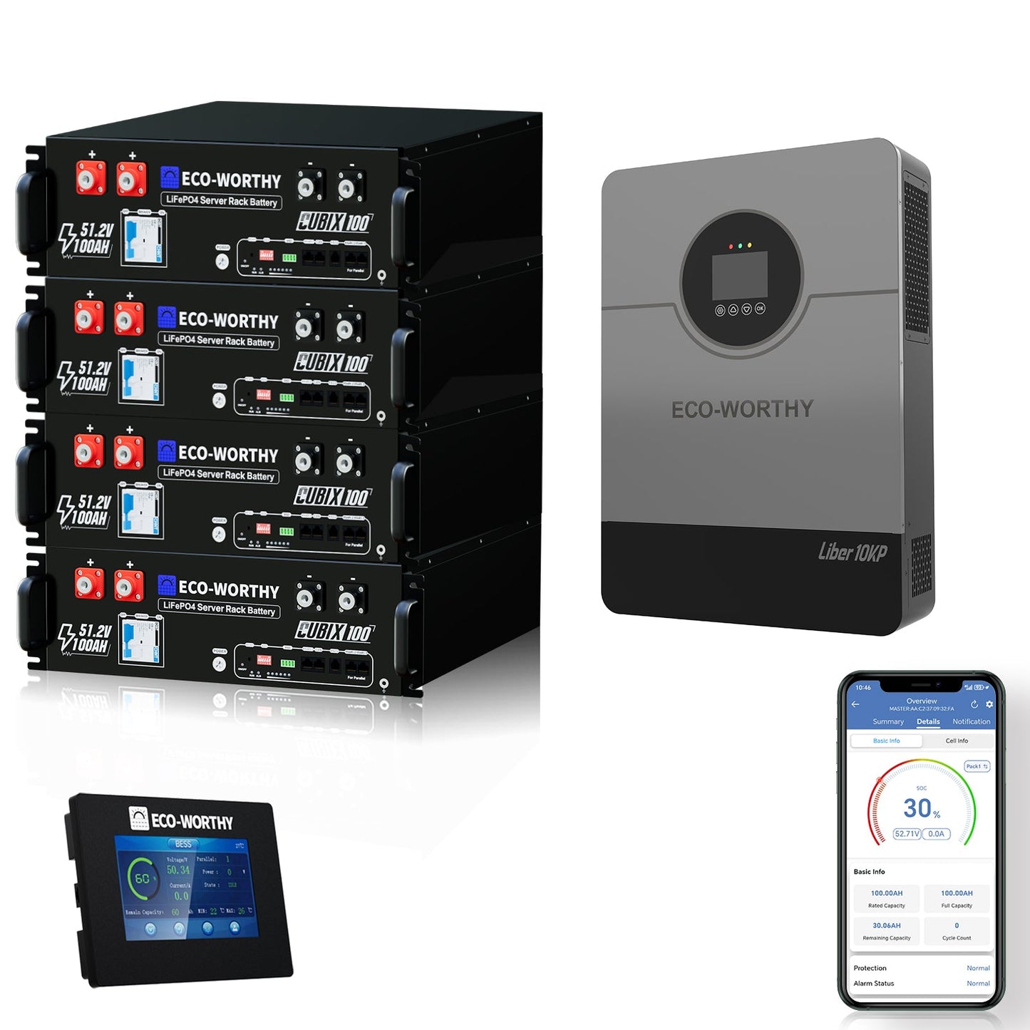 Eco-worthy Home Backup Power Bundle with 48V 100ah Battery and 10kW Inverter - ECO-WORTHY