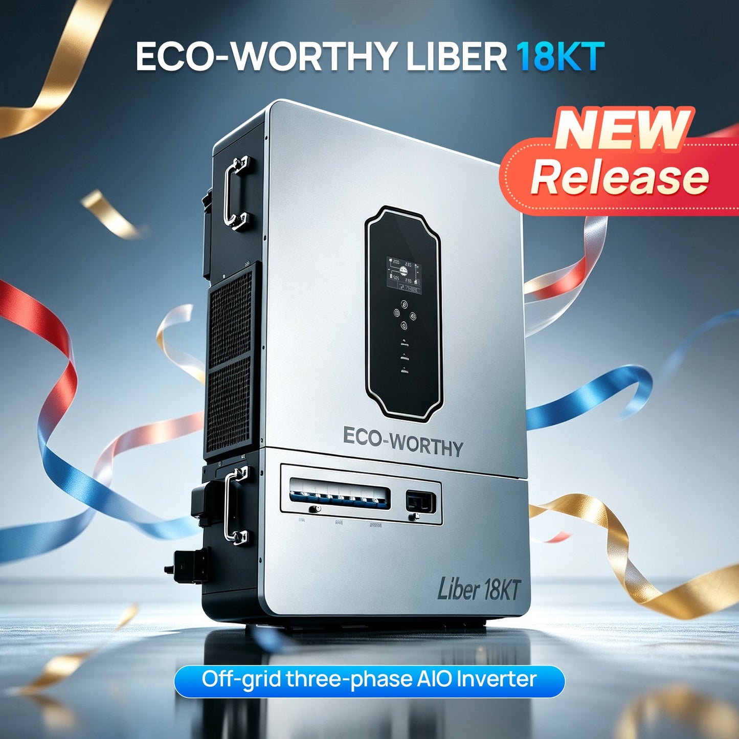 ECO-WORTHY Liber 18KT Off-grid Three-phase Inverter | 18KW 120/208Y Vac Output | 28.8KW PV Input | 360A Charge/Discharge Current - charge inverter - ECO-WORTHY