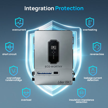 ECO-WORTHY Liber 18KT Off-grid Three-phase Inverter | 18KW 120/208Y Vac Output | 28.8KW PV Input | 360A Charge/Discharge Current - charge inverter - ECO-WORTHY