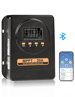 ECO-WORTHY MPPT Solar Charge Controller 12V/24V 20A with Bluetooth